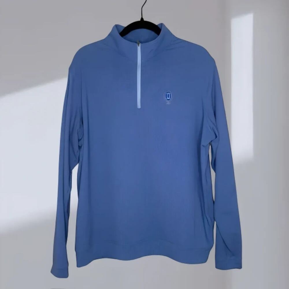 Peter Millar Performance Quarter-Zip Pullover – Blue (Men’s Large)